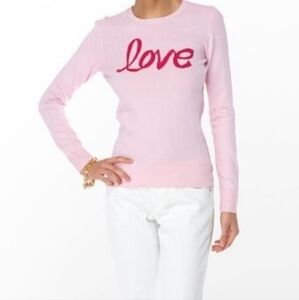 NWT Lilly Pulitzer Cotton Cashmere Blend LOVE Estelle Sweater Size Medium Pink